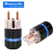 Monosaudio Plug Connector/European Standard Audio 99.999% Power Supply Transparent F103E103 Pure Cop