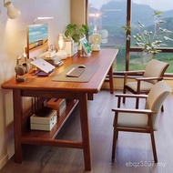 Household Narrow Back Wall Workbench Rectangular Double Desk Solid Wood Leg Table Desk Desk Long Com