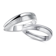 情侶對戒 鑽石白鋼戒 珍愛無限