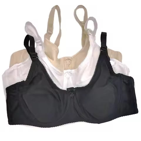 Classic Black White Beige Women Bra Top Push Up Comfort Cotton Lingerie Leisure Active Underwire 34-