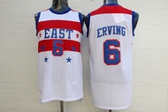 High School Tshirt Men's 6 Julius Erving All Star #32 white bule Basketball Jerseys Throwback Embroi