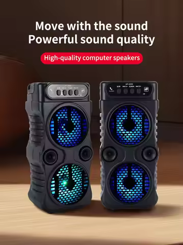 HF-3223 Outdoor Portable Wireless Bluetooth Speaker Dual 3 Inches Music Stereo Subwoofer Bass For Da