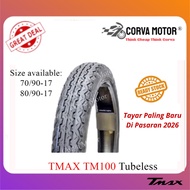 Corva Motor Tayar Tmax Tubeless Tyre Tm100 70/90-17, 80/90-17 T-Max Tt100 Tmax100