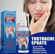 Original Toothache Spray Instant Teeth Pain Treatment Liquid Relief Denture Pain Canker Sores Tooth Oral Problem Improve Repair Gums Teeth Oral Cleaning Care Spray (20ml)