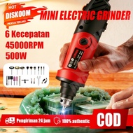 PROMO[COD] Diskoom mini grinder listrik SET 6 Kecepatan 45000RPM Mesin Jade Ukir Poles Listrik Alat 