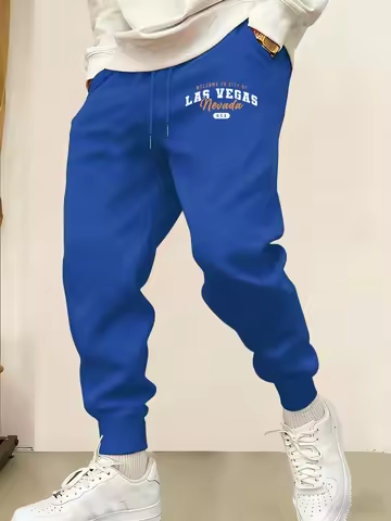 Wellcome To City Of Las Vegas Usa Print Man Sweatpants Pocket Hip Hop Trousers Comfortable Multicolo