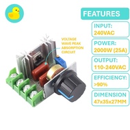 PWM AC Motor Speed LED Controller 2000W 50V - 240V