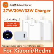 หัวชาร์จเร็ว XIAOMI ของแท้ 33W/18W Turbo Fast Charge ที่ชาร์จ USB 120Wสำหรับโทรศัพท์ Mi 12 11 9 Poco X4 Pro NFC F3 M3 Redmi K40 OPPO R19 R17 Find X HUAWEI P30 P40 VIVO X50 X27 SAMSUNG S20 21 สาย Android