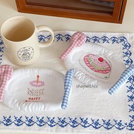 BIRTHDAY CAKE COASTER/Aesthetic Cotton Coaster/Aesthetic Korean Style Coaster/Home Cafe Props/Cute C