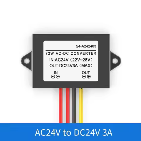 AC-DC Converter, AC 24V To DC 24V Converter 3A Regulator Power Converter DC Module Overcurrent Overl
