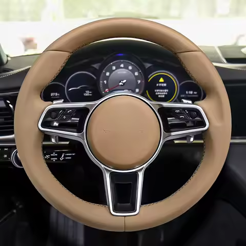 Car Leather Steering Wheel for Porsche Cayenne Panamera Cayman Macan 911 991 992 918 958 970 971 981