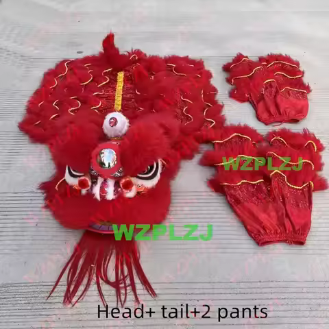 2Kids Lion Dance Costume 2 pants 10-15 Age Children Student Play Game Party Halloween Sport Parade F