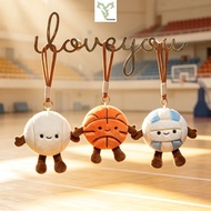 Rytanda Basketball, Football, Billiards, Table Tennis, Rugby Plush Pendant Cute Simulation Ball Keyc