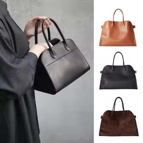 Margaux15 Large Capacity Commuter Tote Bag Simple Design Handbag Leather Material Business Style Dai