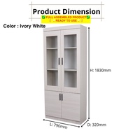 ROAM ENTERPRISE Rak Buku Bookshelf 4 Door Display Cabinet Glass 4 Pintu Almari Buku Murah Storage Cu