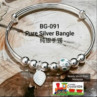 *Promo*Original Pure silver Bangle, BG-091 纯银手镯999。 Silver 925 Bracelet 925银手链。 纯银制造。 品质保证。 Pure Silver.