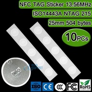 ฉลากสติกเกอร์ NFC ขนาด 25mm 10PCs/Lot NFC TAG Sticker 13.56MHz ISO14443A NTAG 215 NFC Sticker Universal Lable RFID Tag for all NFC ( Capacity 504 Bytes )