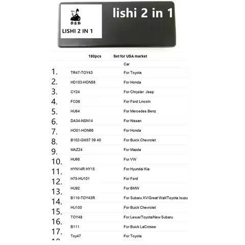 LISHI 2 IN 1 For USA market TOY43 TOY47 B111 NSN14 HON66 HU101 HU92 HU64 HY15 TOY48 MAZ24 FO38 CY24 