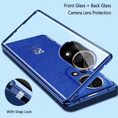 360 Full Case For Huawei Nova 13 14 Pro Cover Metal Magnetic Tempering Glass Lens Protector For Huaw