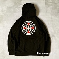 INDEPENDENT TRUCK CROSS Bar Black Full Hoodie TAG