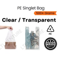 (500g) PE Singlet Bag Clear Transparent/Plastik Tangkai Sinar Jernih/Lutsinar 10x13/12x15/13x16/15x1