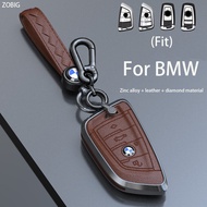 ZOBIG Zinc alloy leather Key Fob Cover for BMW 2 5 6 7 Series X1 X2 X3 X5 X6 1 3 4 5 6 7 Series X4 M6 GT3 GT5 for Car Remote Key Case with Keychain