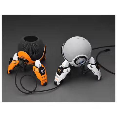 ABVO-White Space-Saving Desktop Speaker Stand For Homepod Mini And For Echo Dot 4Th/5Th Gen