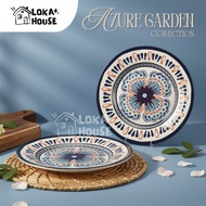 Loka House | [1 PCS] Onyx Azure Garden Collection Melamine Plate & Bowl (Per Pcs) - Per Pcs Navy Azu