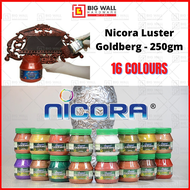 NICORA GOLDBERG LUSTER Quick &amp; Easy Metallic Paint |Acrylic Colour Wrought Iron Waterbased Coating Paint For Grill Door Window Copper Color Cat Besi Kilat 250g ideal for interior and exterior use highly resistant to fungus, water, weather &amp; UV penetration