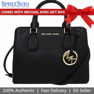 Michael Kors Handbag In Gift Box Crossbody Bag Camille Small Leather Satchel Black # 35S8GCAS1L