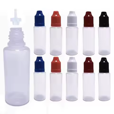 10pcs 3ml-120ml Plastic Dropper Bottles Empty Squeeze Liquid Eye Dripper Containers with Child Resis