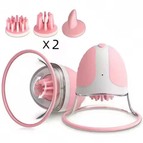 Breast Enhancement Sucking Vibrator Rotating Vacuum Pump Bra Sucker AV Breast Massager Female Nipple