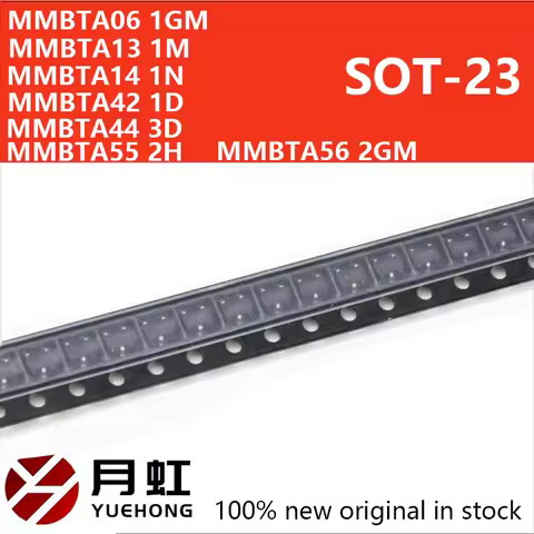 100PCS MMBTA06 MMBTA13 MMBTA14 MMBTA42 MMBTA44 MMBTA55 MMBTA56 SOT-23 Marking 1GM 1M 1N 1D 3D 2H 2GM