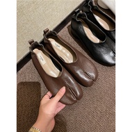 Retro Split-Toed Pig Hoof Peep Toe Shoes - Thick Heel | Versatile Women’s Shoe