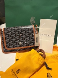 《現貨在台》巴黎代購 GOYARD plumet pocket wallet 黑棕色 信封包 郵差包 高雅德