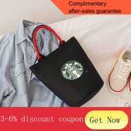 ！kanken kanken miniNew Printed Starbucks Handbag Teenage Leisure Lightweight Tote Canvas Small Bag Women's Trendy Korean