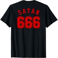 Men's cotton T-shirt SATAN 666 Jersey (back)Funny Satanic Mark of the Beast Devil T-Shirt Fast Shipp