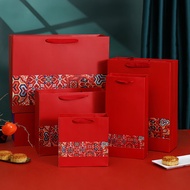 颜旭 红色礼品袋手提袋 烟酒包装袋 3个30*27cm袋子 新年过年春节年货礼物袋 喜结婚庆婚礼伴手礼袋