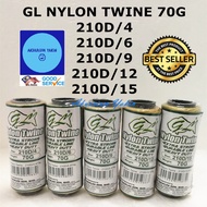 4077 GL NYLON TWINE 70G FISH NET THREAD KITE ROPE 210D/4 210D/6 210D/9 210D/12 210D/15
