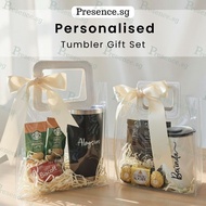Personalised Tumbler Gift Set with Name Customised Name Christmas Gift Set Coffee with Tumbler Gift