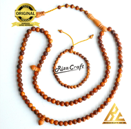 DISKON Paket Tasbih Cantik Kayu Gaharu Raja Agatis Agathis Merah ASLI Natural untuk Pria Wanita Cowo