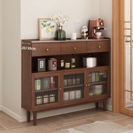 Sintered Stone Solid Wood Sideboard Storage Cabinet 20/30cm Ultra-thin Living Room Storage Cabinet