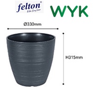 FELTON 2548 DIAMETER 33 CM ROUND FLOWER POT WITH HOLE PLASTIC FLOWER POT INDOOR OUTDOOR PASU BUNGA