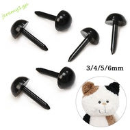 JEREMY 100Pcs Black Plastic Safety Thread Eyes, Safety Plastic Plastic Craft Doll Eyes, Stuffed Doll