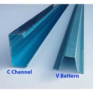 [ 1 pcs cut in half 3m x 2 pcs ] C Channel / V Battern/ Besi Bumbung Biru / C Channel Batten