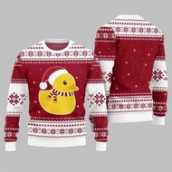 Rubber Yellow Duck Cute Ugly Christmas Sweater Funny Children 3D Print Fitness Stronger Duck Funny U