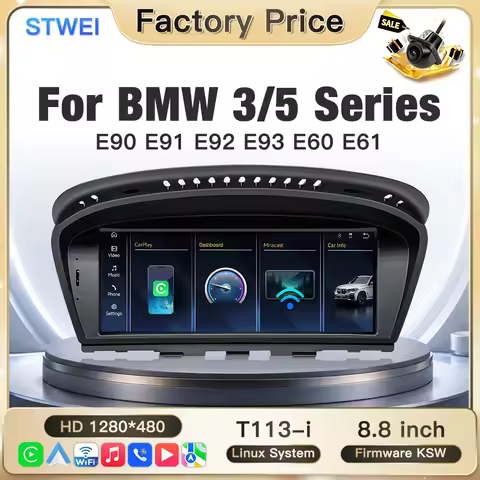 STWEI 2026 8.8 Inch Linux OS HD Screen For BMW 3 5 Series E60 E61 E90 E91 E92 E93 CCC CIC Wireless C