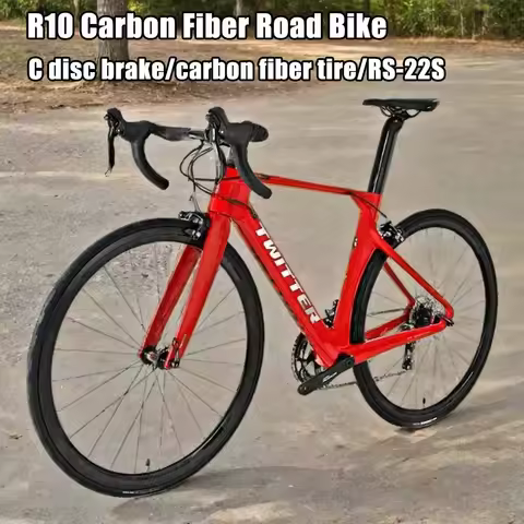 TWITTER new R10 Carbon Fiber Road Bike 700*28C C clamper Road Racing Bicycle carbon wheel 22S Intern