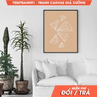 Wall painting, Geometric wall art, abstract, vertical poster, 3D shapes, minimalist brown art, moder