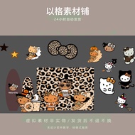 S160 Halloween hellokitty Leopard Print Black Leather KT Cat Theme KT Board Shop Facade Decoration D